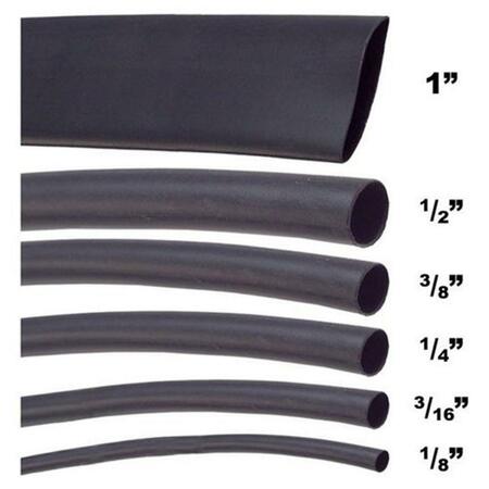 XSCORP 100 Ft Spool of .25 in. Thick Black Heat Shrink Tubing HST141BK